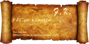 Füge Klaudia névjegykártya